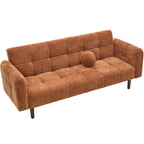 Pavia - Canapé Convertible 3 Places en Tissu Chenille - Terracotta
