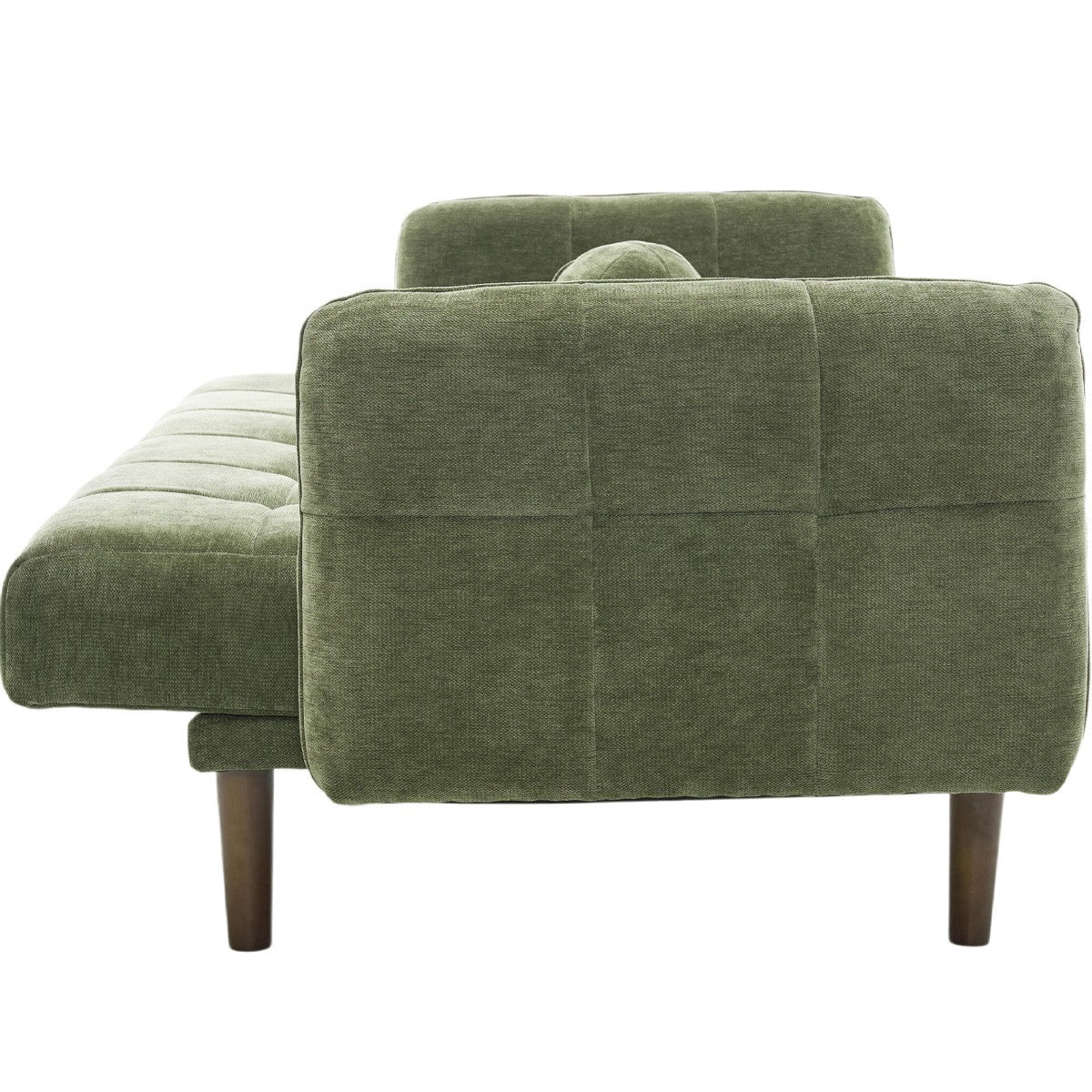 Pavia - Canapé Convertible 3 Places en Tissu Chenille - Vert Olive