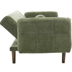 Pavia - Canapé Convertible 3 Places en Tissu Chenille - Vert Olive