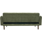 Pavia - Canapé Convertible 3 Places en Tissu Chenille - Vert Olive