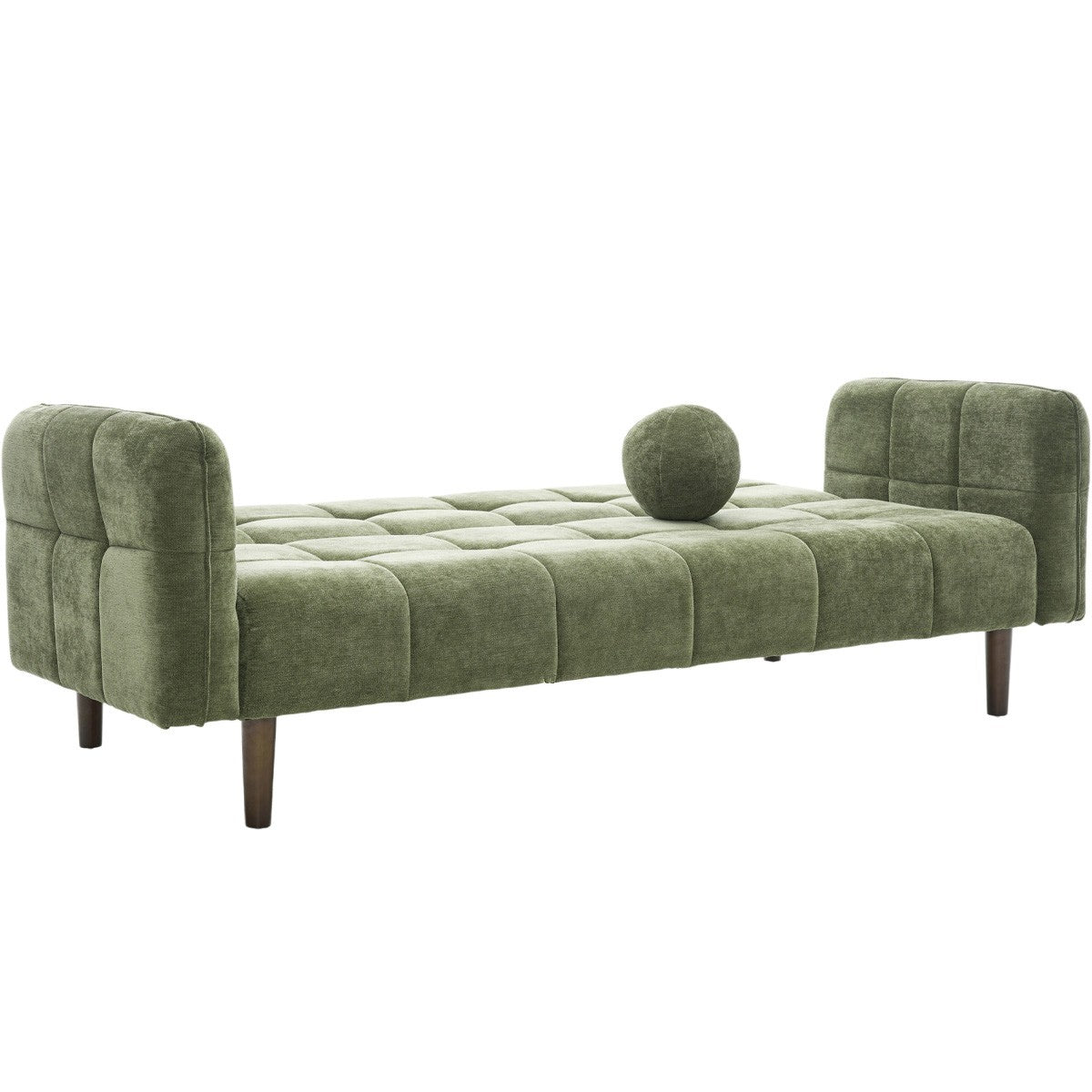 Pavia - Canapé Convertible 3 Places en Tissu Chenille - Vert Olive