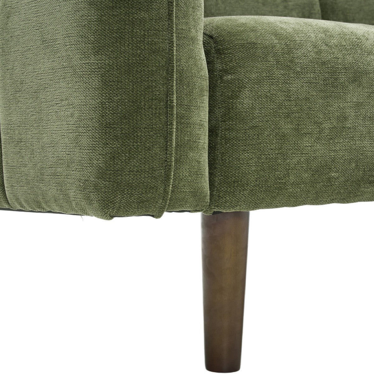 Pavia - Canapé Convertible 3 Places en Tissu Chenille - Vert Olive