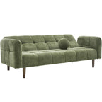 Pavia - Canapé Convertible 3 Places en Tissu Chenille - Vert Olive