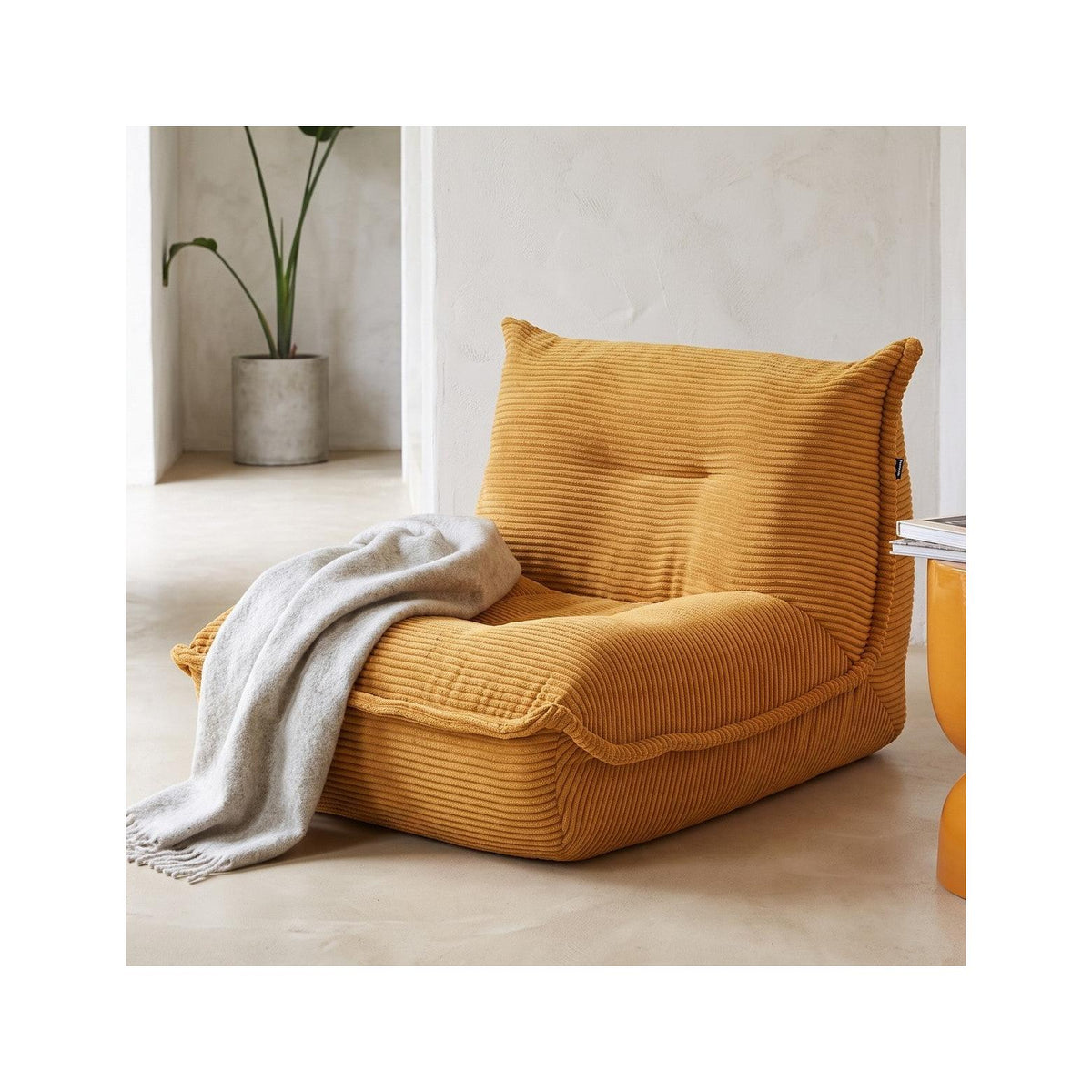 Solaise - Chauffeuse Compressée en Velours Côtelé - Jaune Moutarde