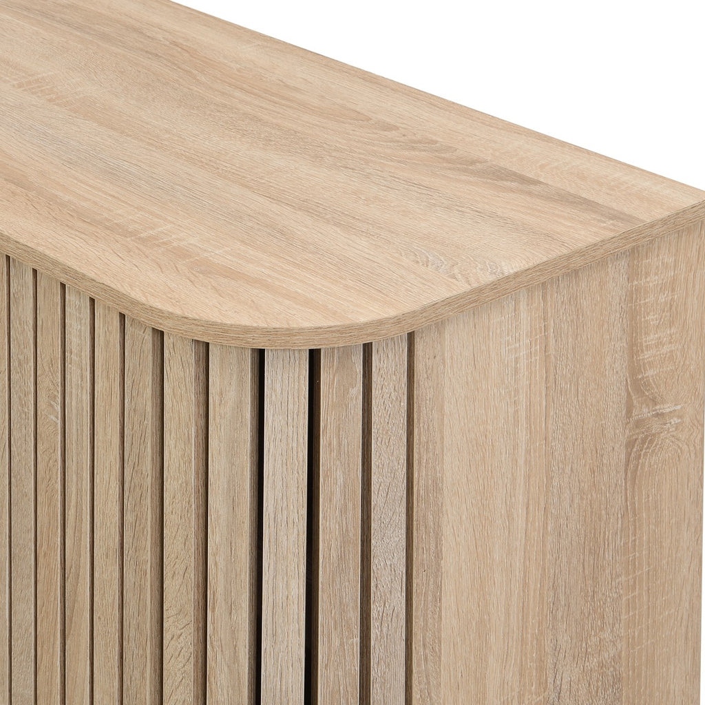 Solna - Buffet 4 Portes Couleur Chêne 168 cm - Bois