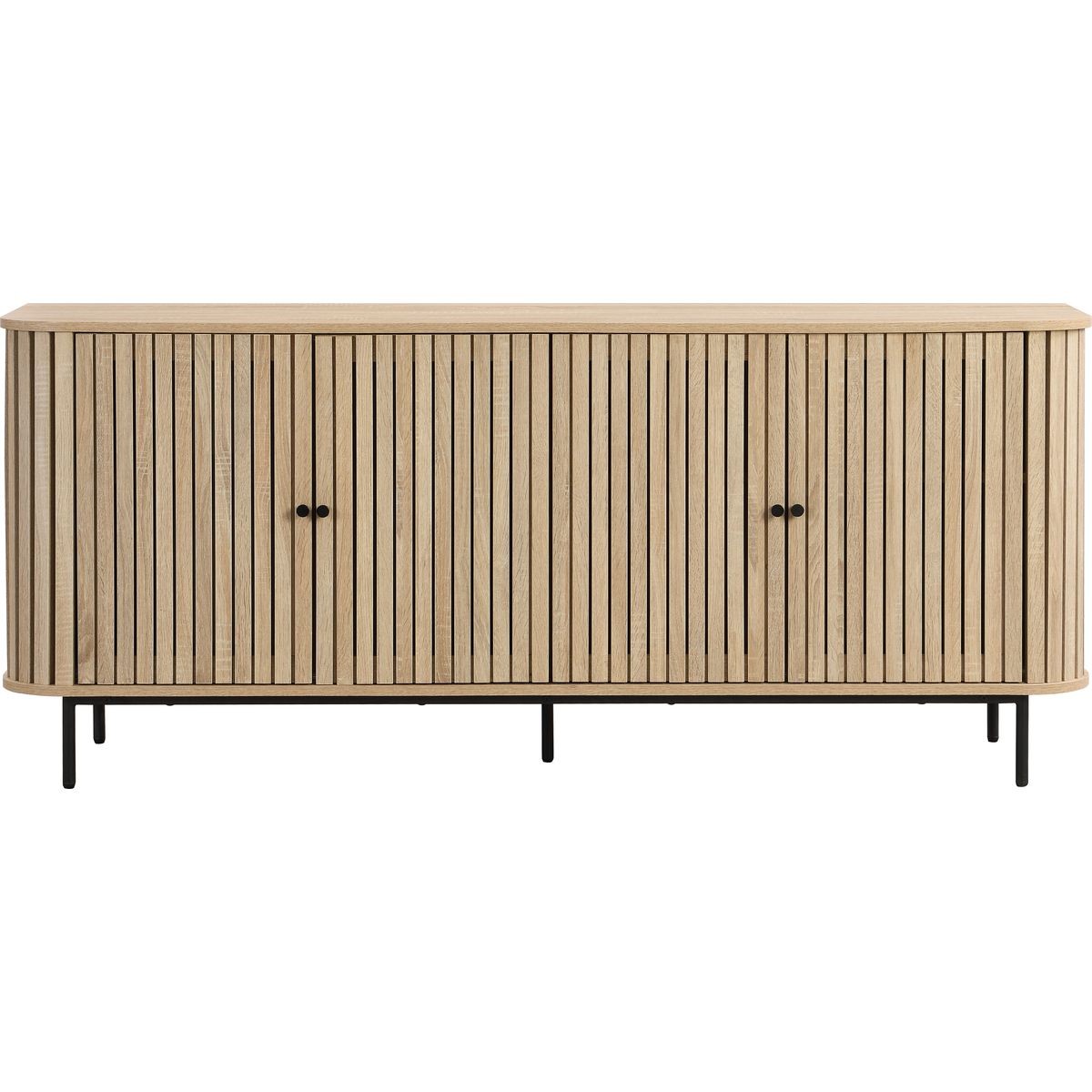 Solna - Buffet 4 Portes Couleur Chêne 168 cm - Bois