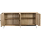 Solna - Buffet 4 Portes Couleur Chêne 168 cm - Bois