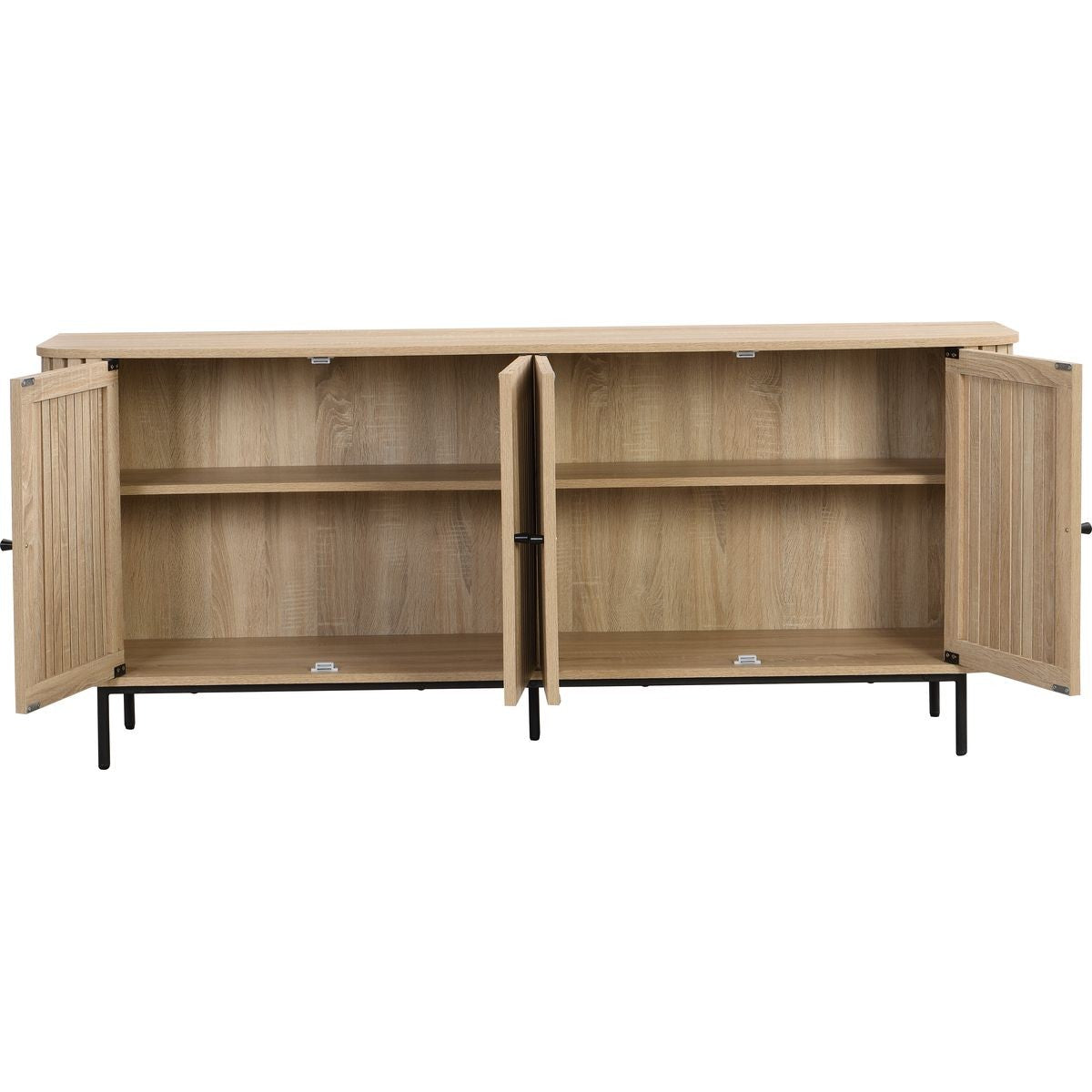 Solna - Buffet 4 Portes Couleur Chêne 168 cm - Bois