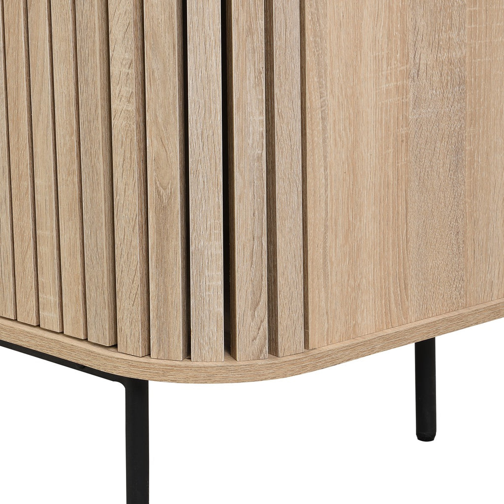 Solna - Buffet 4 Portes Couleur Chêne 168 cm - Bois