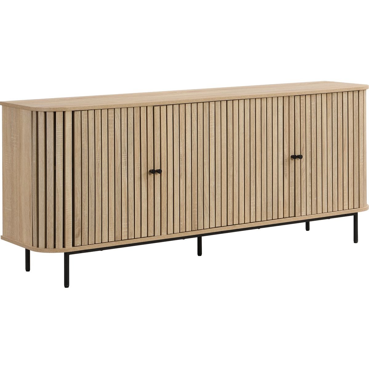 Solna - Buffet 4 Portes Couleur Chêne 168 cm - Bois