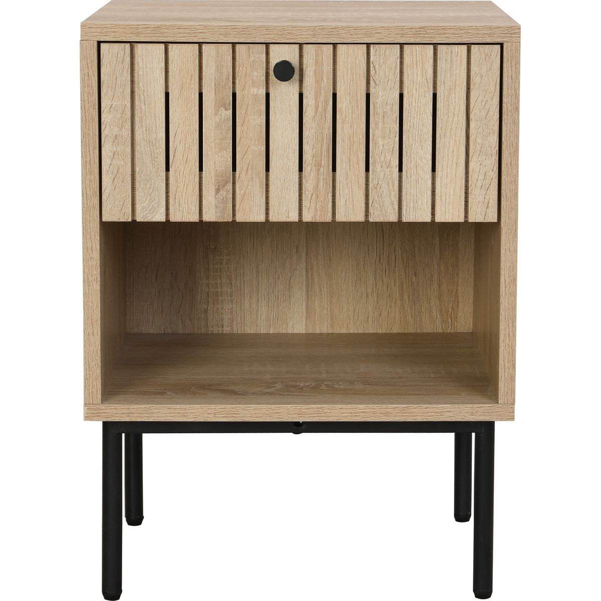 Solna - Table de Chevet 1 Tiroir Couleur Chêne 40 cm - Bois