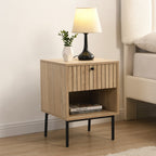 Solna - Table de Chevet 1 Tiroir Couleur Chêne 40 cm - Bois