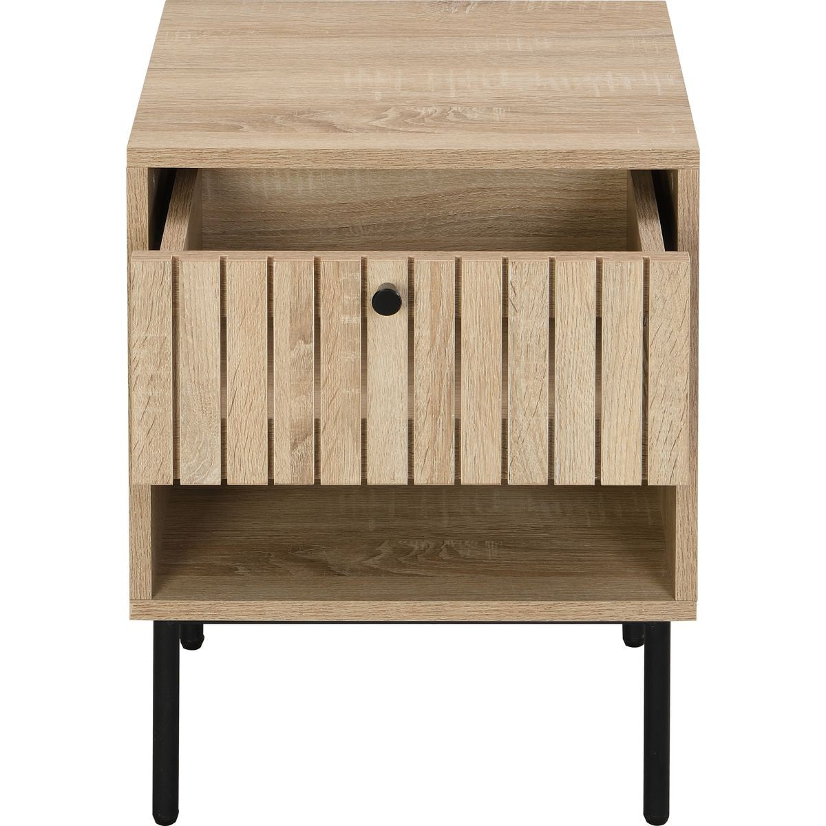 Solna - Table de Chevet 1 Tiroir Couleur Chêne 40 cm - Bois