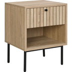 Solna - Table de Chevet 1 Tiroir Couleur Chêne 40 cm - Bois