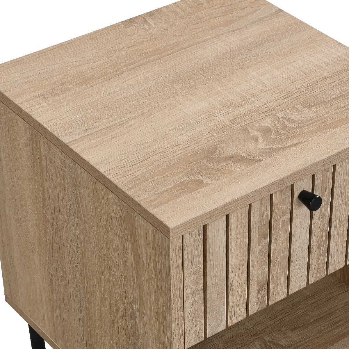 Solna - Table de Chevet 1 Tiroir Couleur Chêne 40 cm - Bois