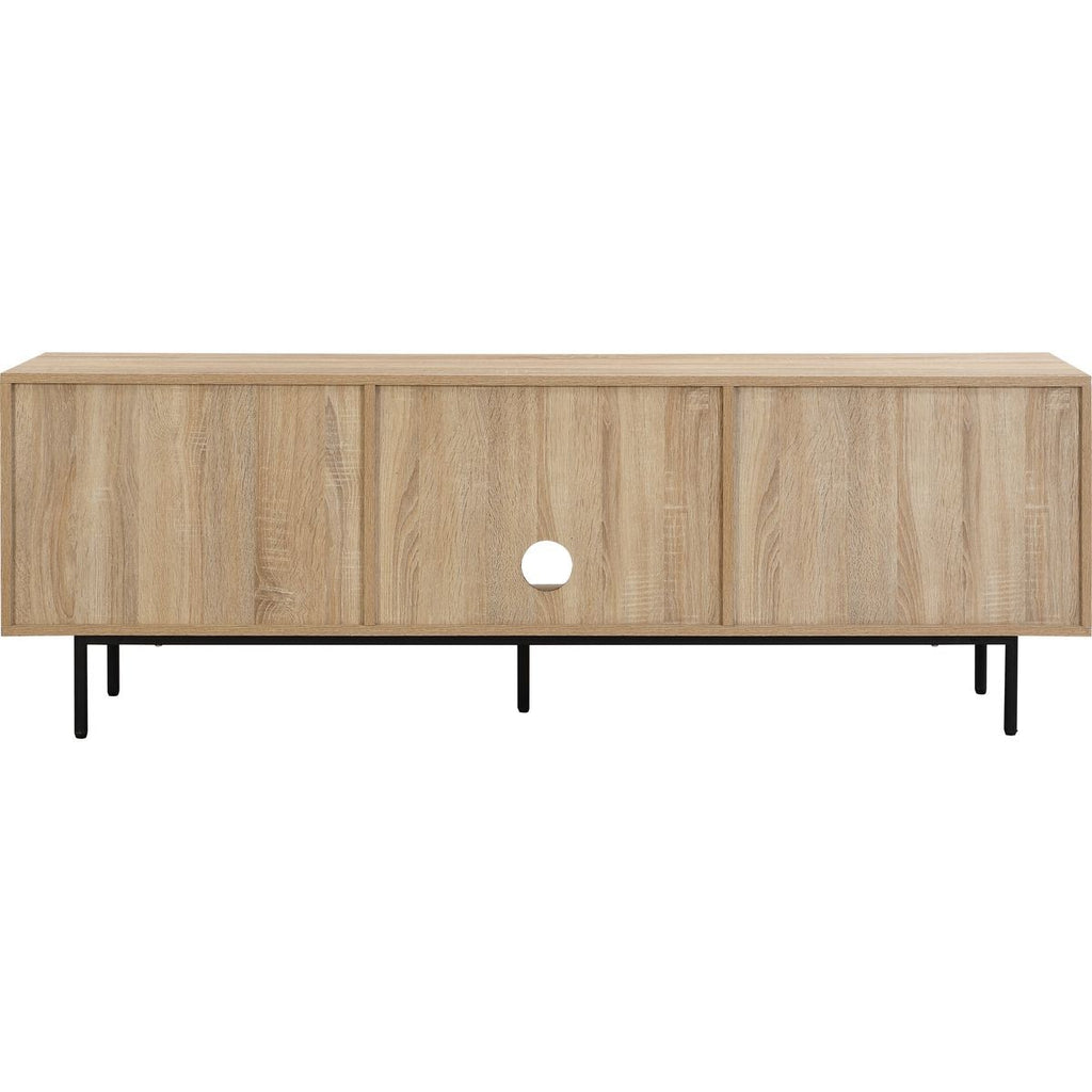Solna - Meuble TV 2 Portes Couleur Chêne 160 cm - Bois