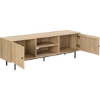 Solna - Meuble TV 2 Portes Couleur Chêne 160 cm - Bois
