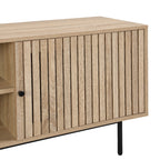 Solna - Meuble TV 2 Portes Couleur Chêne 160 cm - Bois