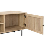 Solna - Meuble TV 2 Portes Couleur Chêne 160 cm - Bois