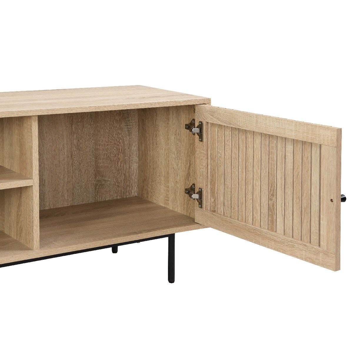 Solna - Meuble TV 2 Portes Couleur Chêne 160 cm - Bois