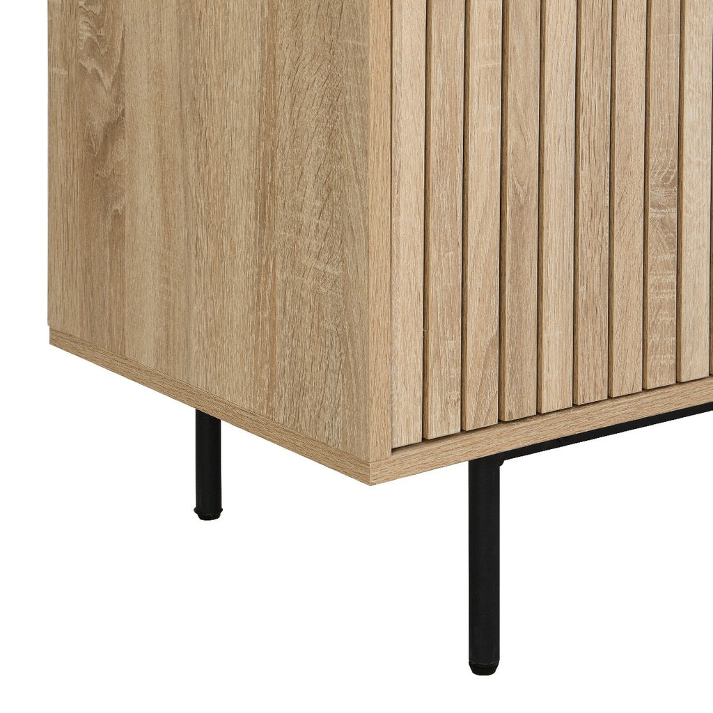 Solna - Meuble TV 2 Portes Couleur Chêne 160 cm - Bois