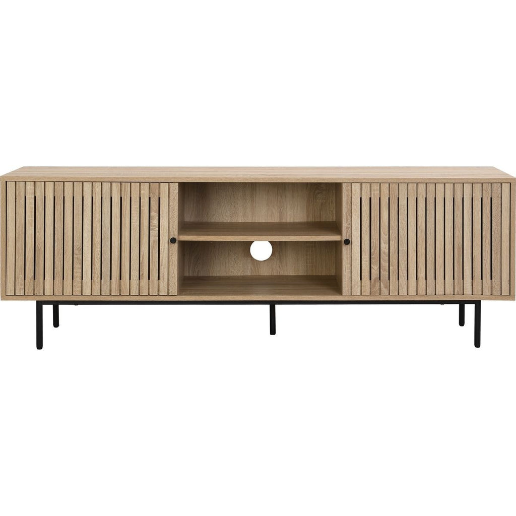 Solna - Meuble TV 2 Portes Couleur Chêne 160 cm - Bois