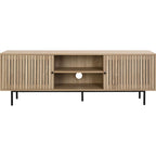 Solna - Meuble TV 2 Portes Couleur Chêne 160 cm - Bois