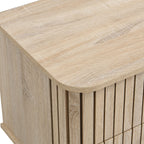 Solna - Table de Chevet 2 Tiroirs Rainurés Couleur Chêne L50xH55 cm - Bois Clair
