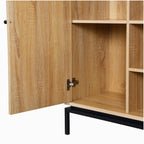 Talia - Bibliothèque 1 Porte 4 Niches Effet 80 cm - Bois