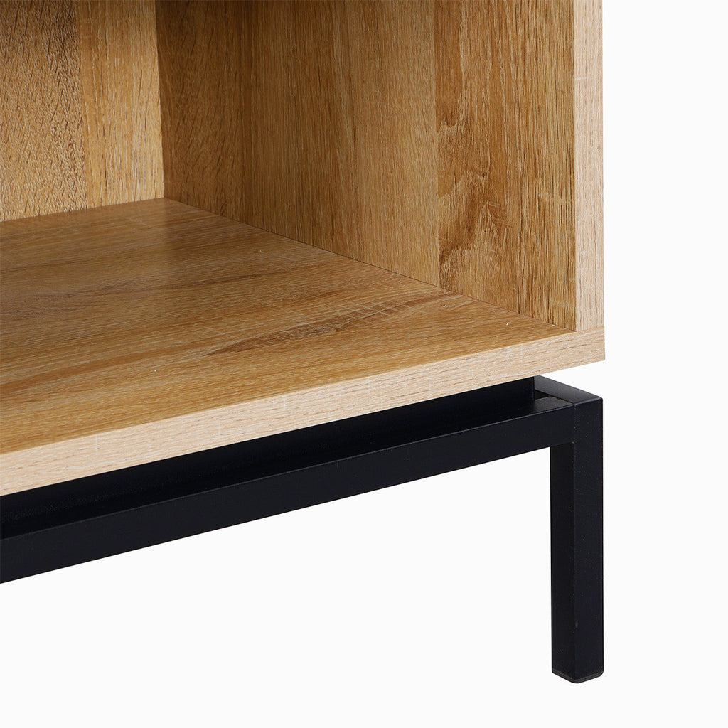 Talia - Bibliothèque 1 Porte 4 Niches Effet 80 cm - Bois