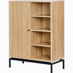 Talia - Bibliothèque 1 Porte 4 Niches Effet 80 cm - Bois