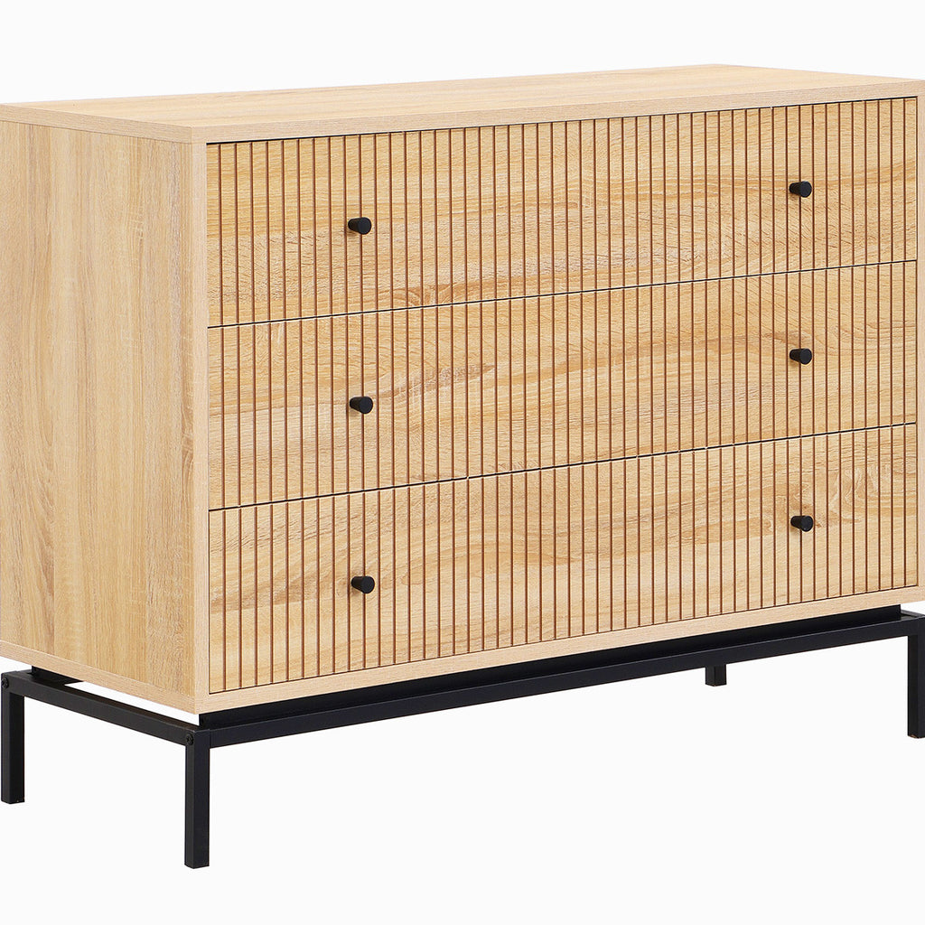 Talia - Commode 3 Tiroirs Effet 105 cm - Bois