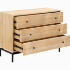 Talia - Commode 3 Tiroirs Effet 105 cm - Bois