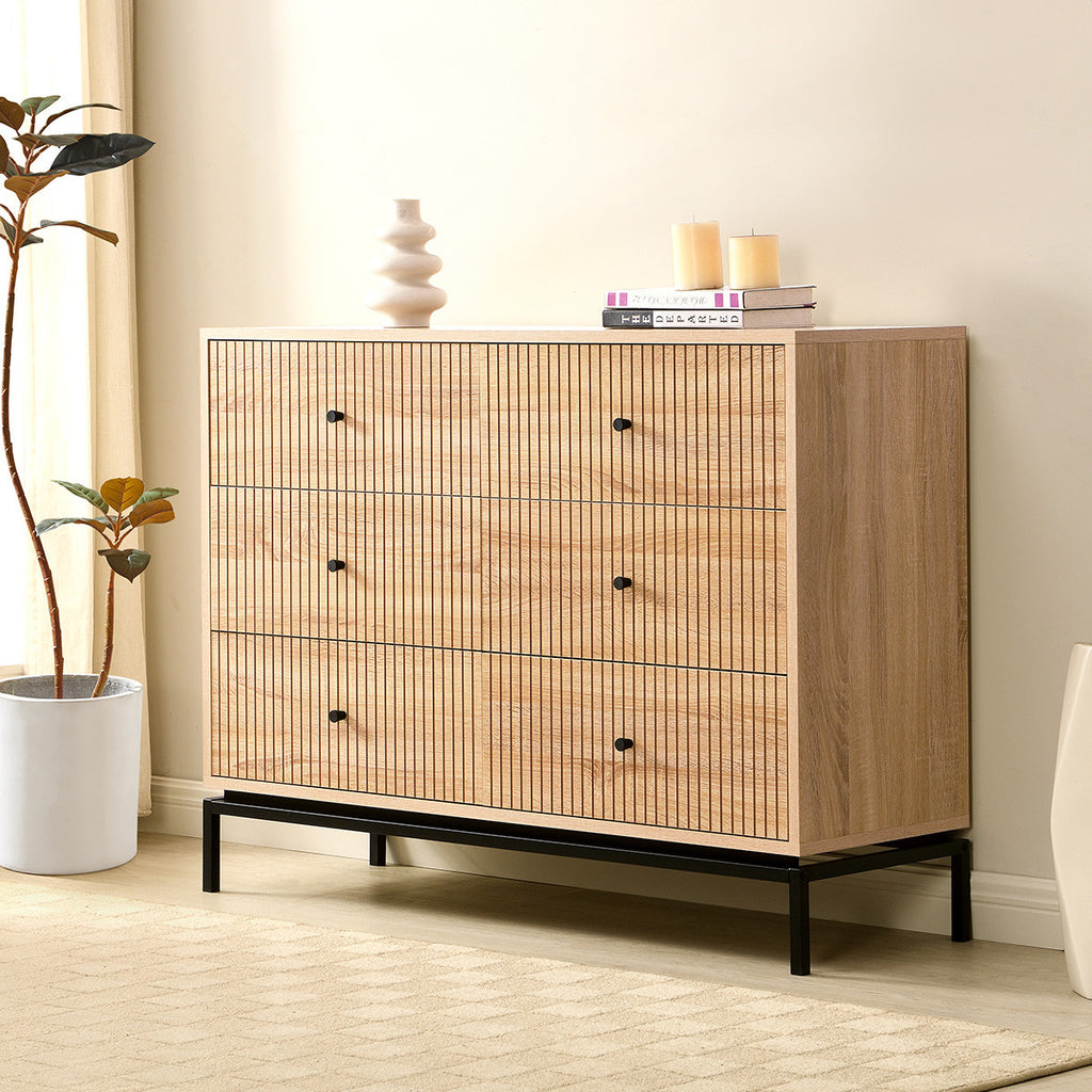 Talia - Commode 3 Tiroirs Effet 105 cm - Bois