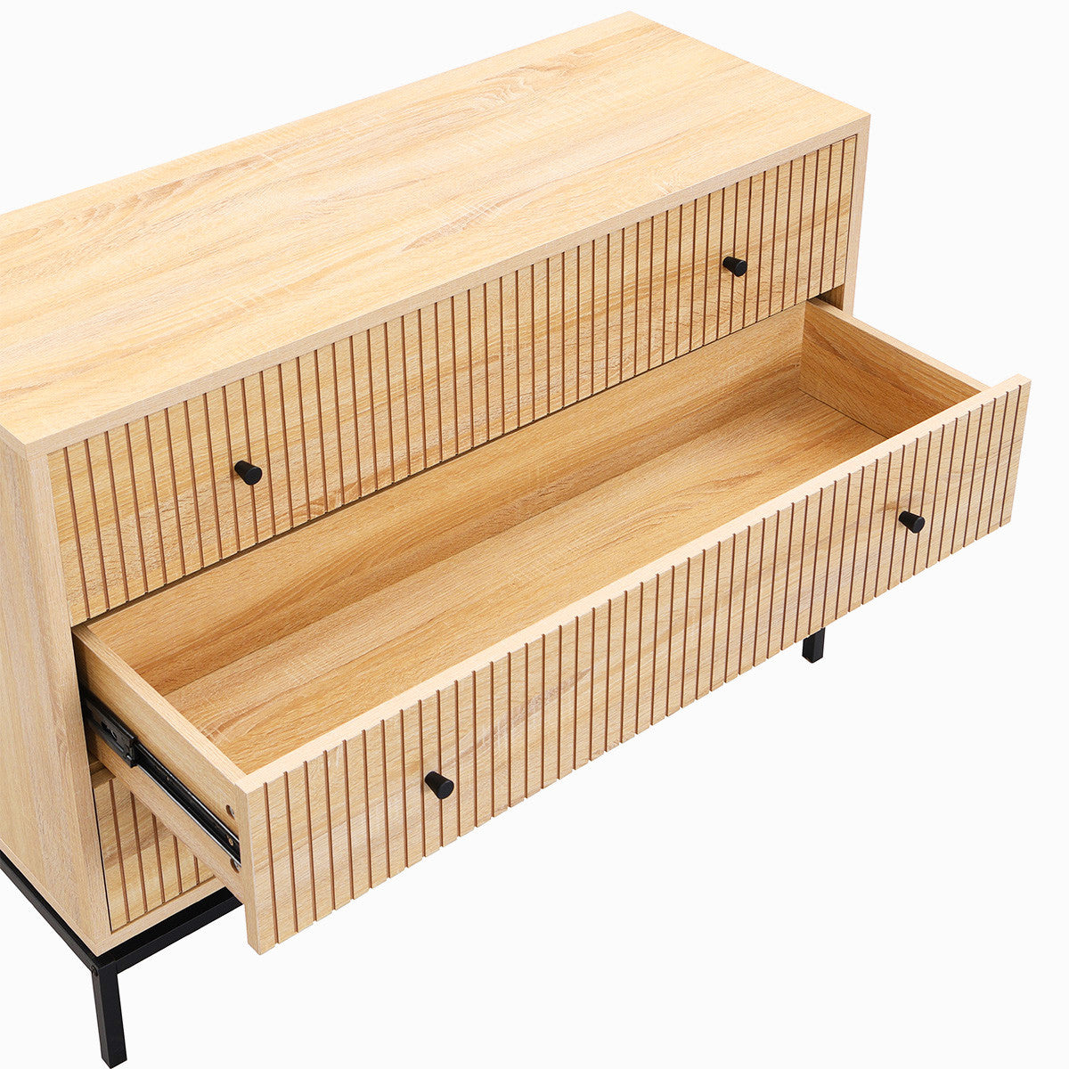 Talia - Commode 3 Tiroirs Effet 105 cm - Bois