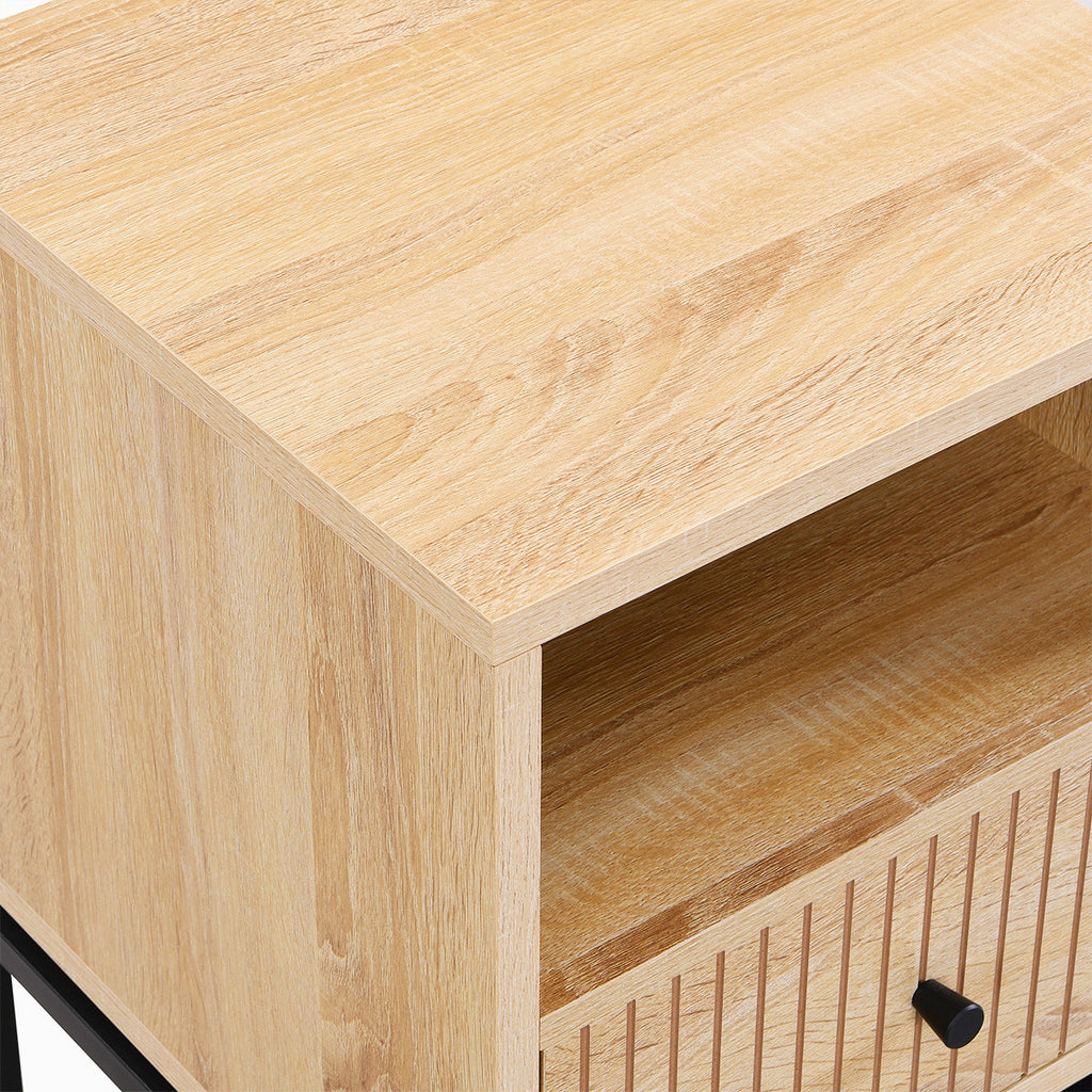Talia - Table de Chevet 1 Tiroir Effet 40 cm - Bois