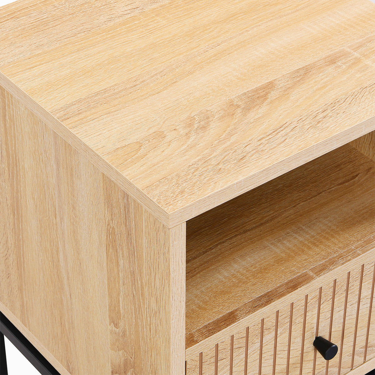 Talia - Table de Chevet 1 Tiroir Effet 40 cm - Bois