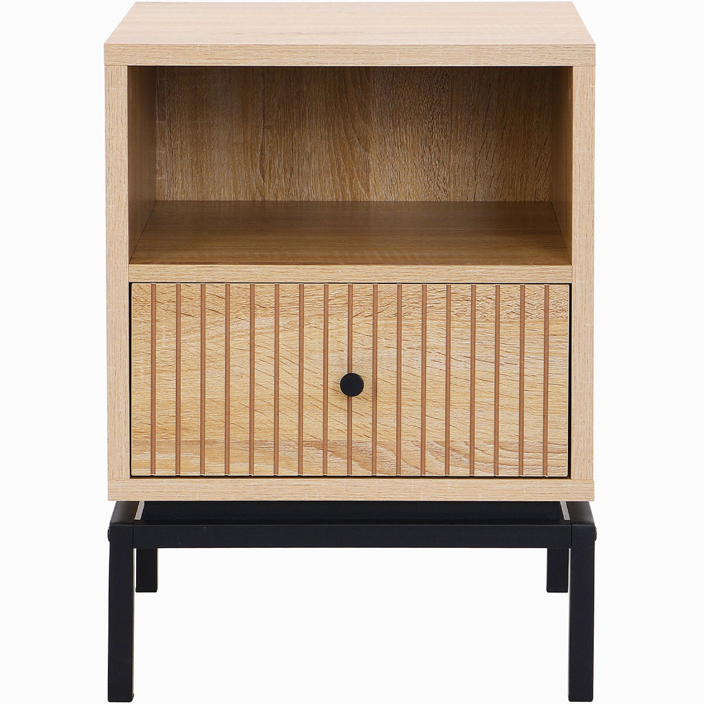 Talia - Table de Chevet 1 Tiroir Effet 40 cm - Bois