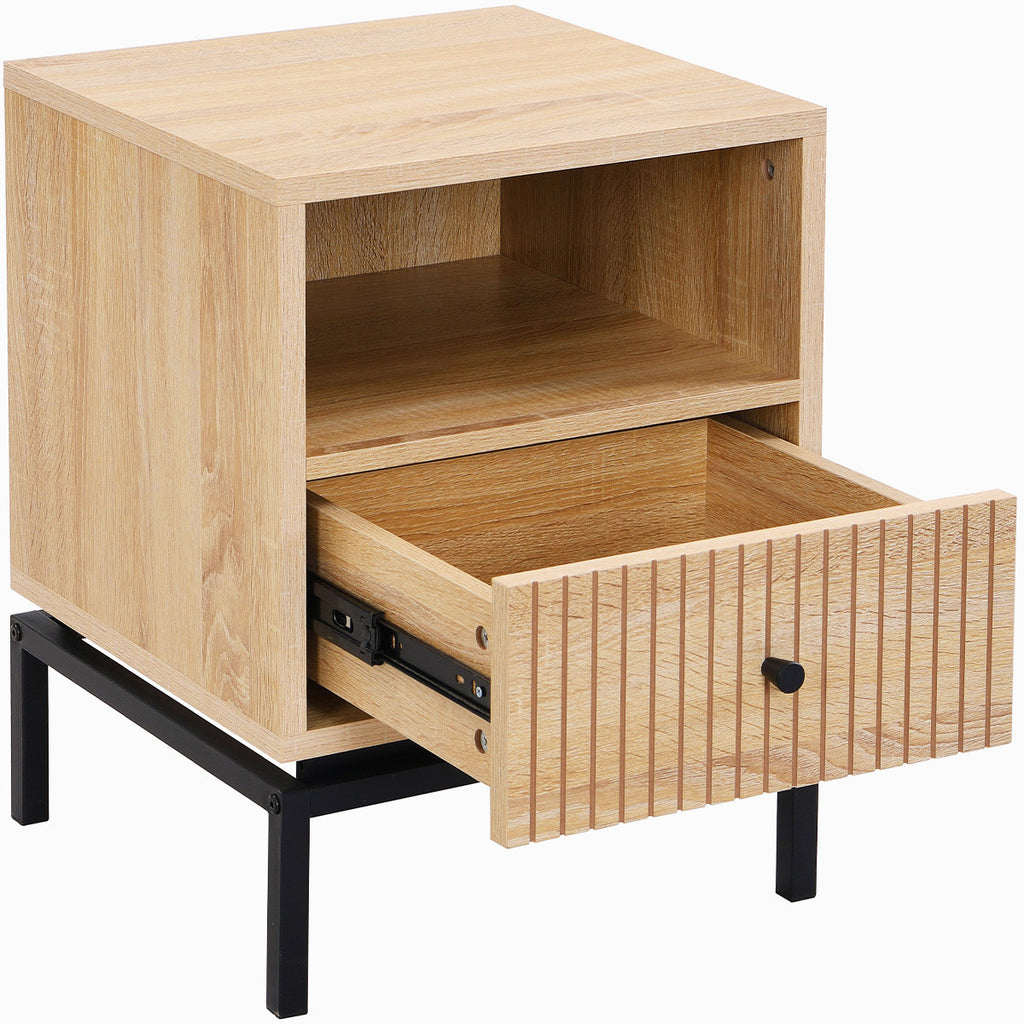 Talia - Table de Chevet 1 Tiroir Effet 40 cm - Bois