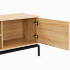 Talia - Meuble TV 2 Portes Effet 160 cm - Bois