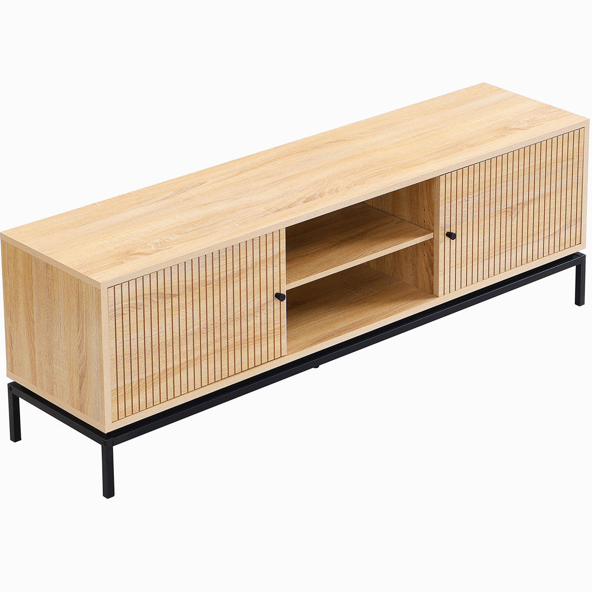 Talia - Meuble TV 2 Portes Effet 160 cm - Bois