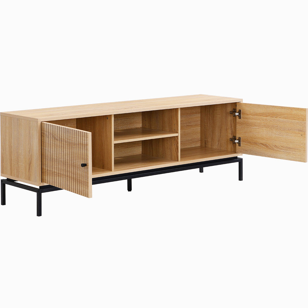 Talia - Meuble TV 2 Portes Effet 160 cm - Bois