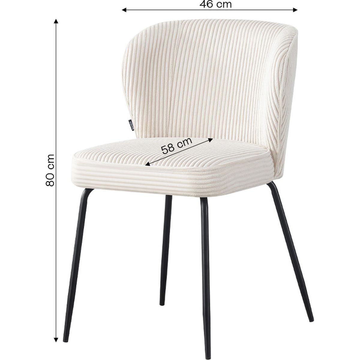 Tara - Set Di 2 Sedie - Velluto A Coste - Beige