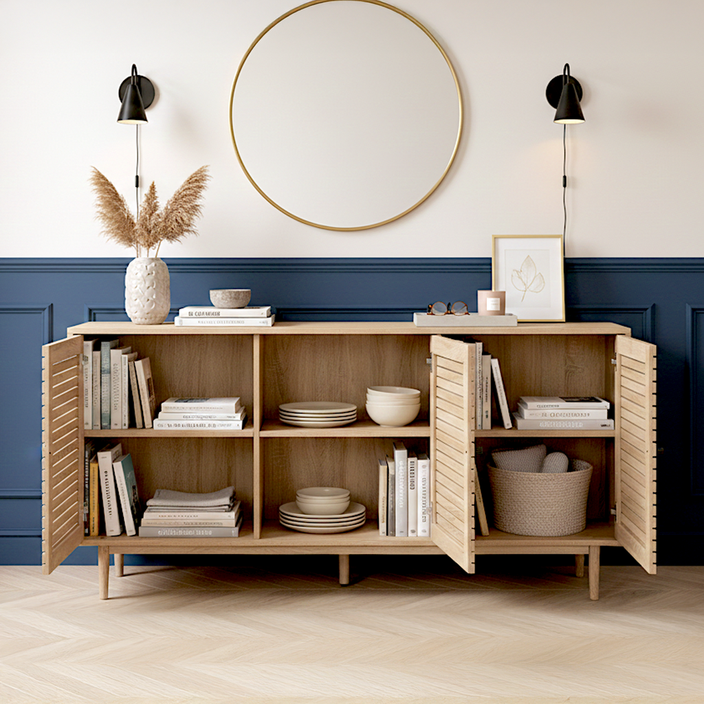 Tivoli - Buffet 3 Portes Couleur Chêne 160 cm - Bois