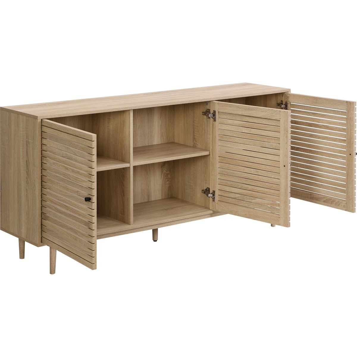 Tivoli - Buffet 3 Portes Couleur Chêne 160 cm - Bois