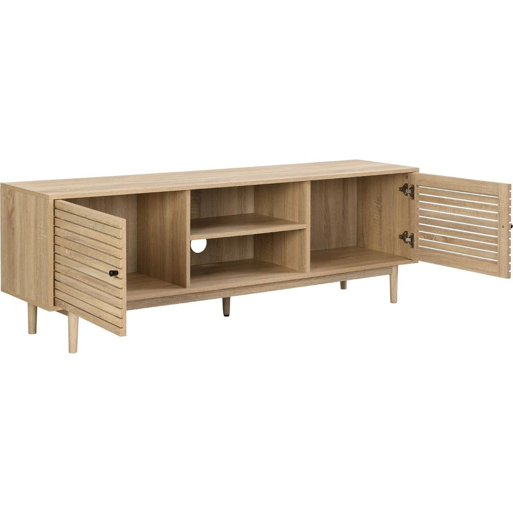 Tivoli - Meuble TV 2 Portes Couleur Chêne 160 cm - Bois