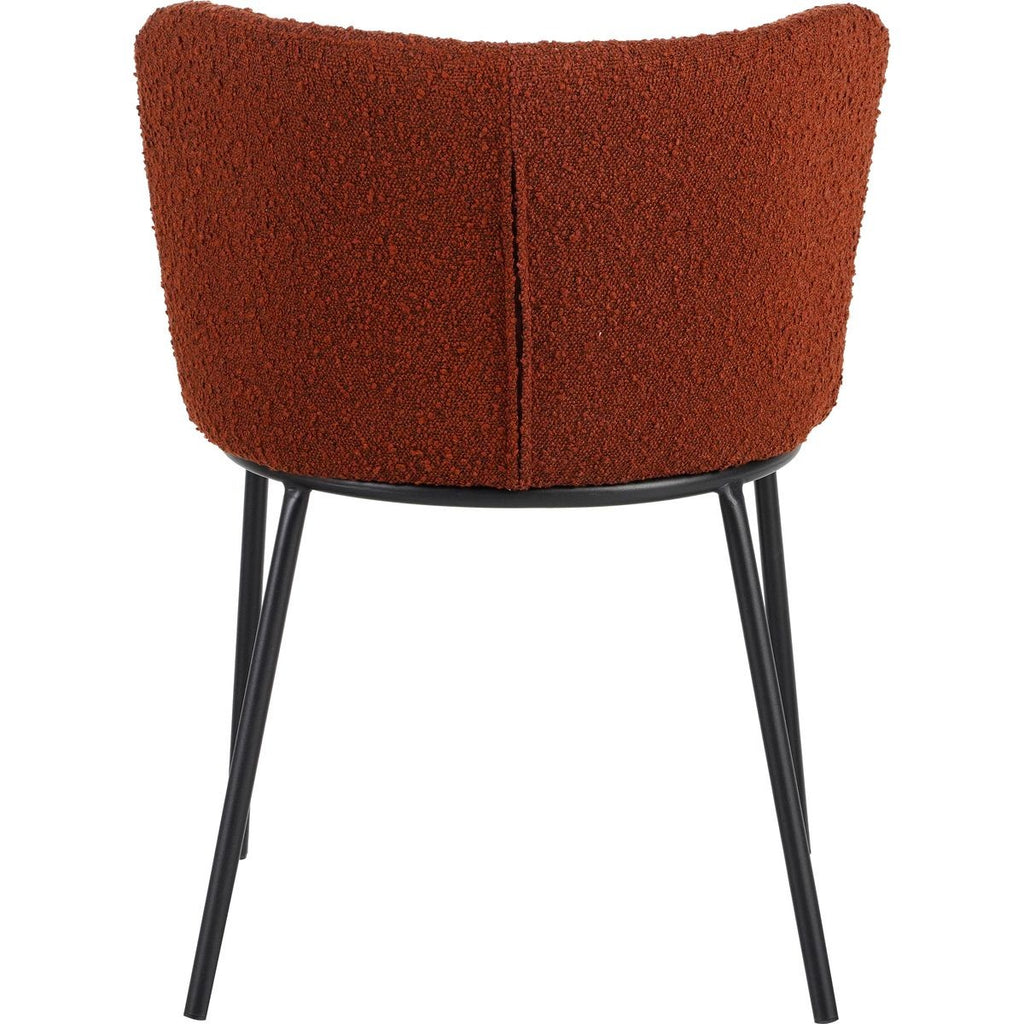 Toma - Lot de 2 Chaises en Tissu Bouclé - Rouille