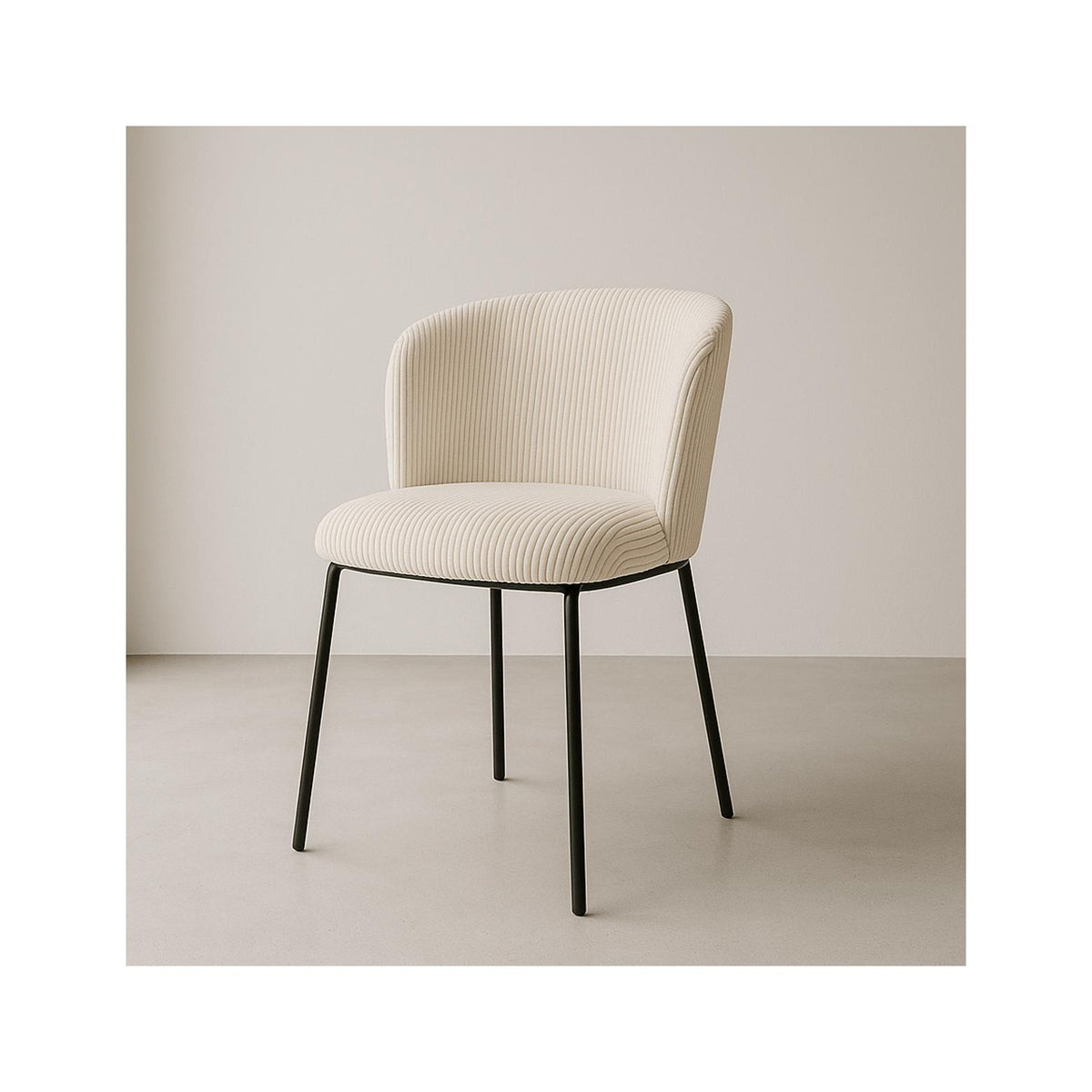 Toma - Lot de 2 Chaises en Velours Côtelé - Beige