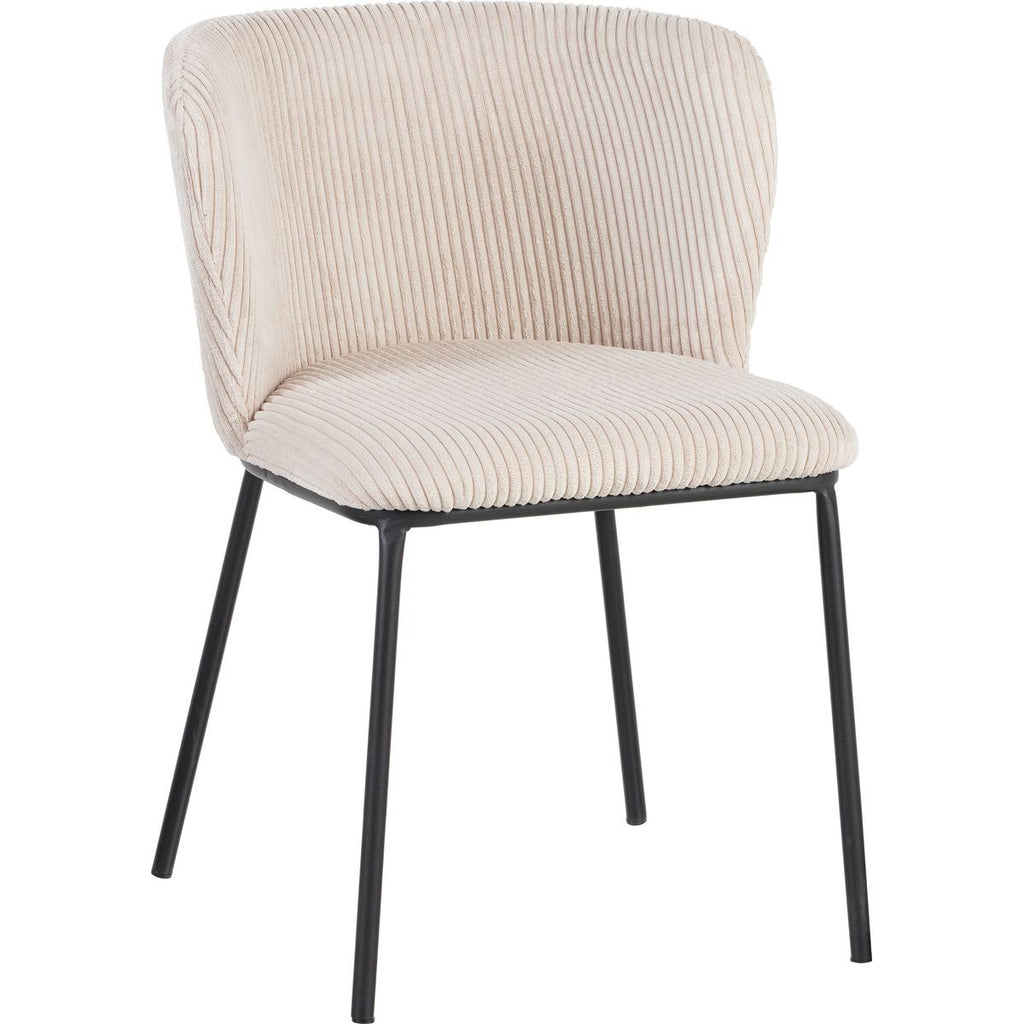 Toma - Lot de 2 Chaises en Velours Côtelé - Beige