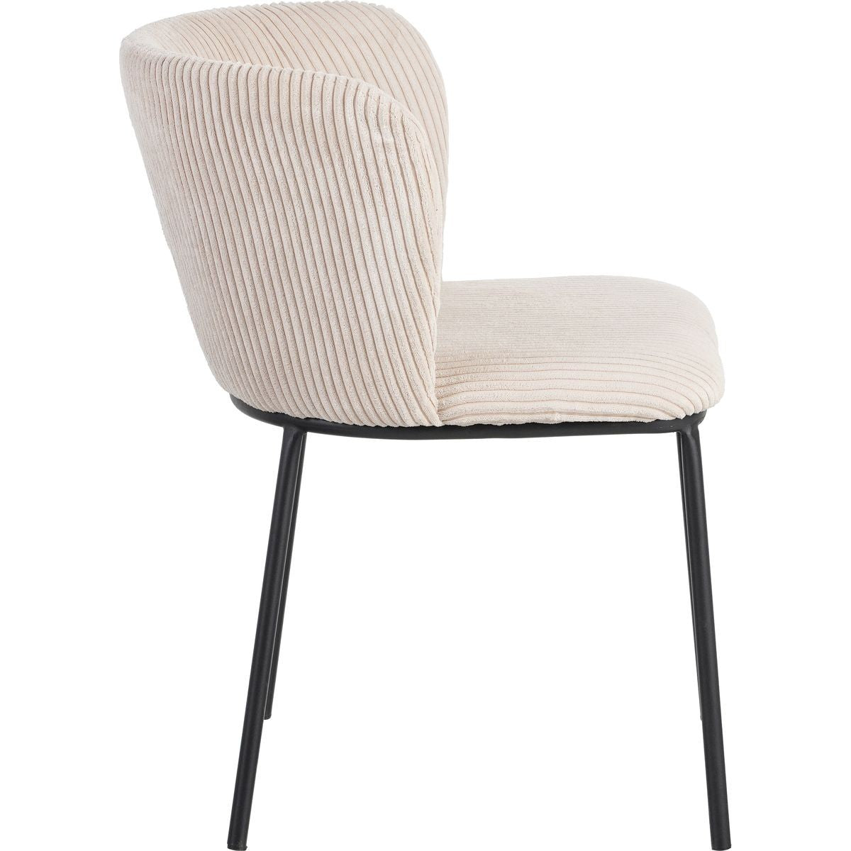Toma - Lot de 2 Chaises en Velours Côtelé - Beige